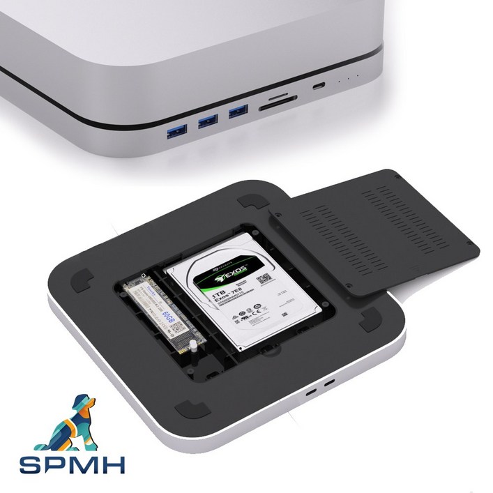 SPMH X1 맥미니 외장하드 허브 SATA SSD USB-C 저장장치, SPMH X1 Pro