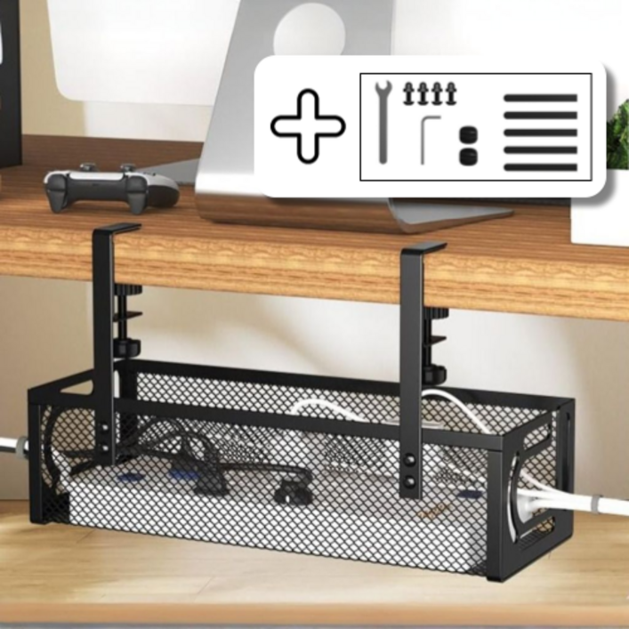 디토조이 무타공 다용도 멀티탭 거치대, 블랙, 1개