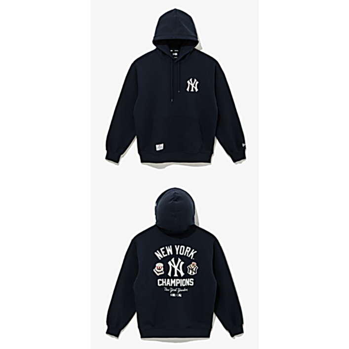 뉴에라 후드티 MLB 뉴욕 양키스 패치드 후드 다크 네이비 14742030