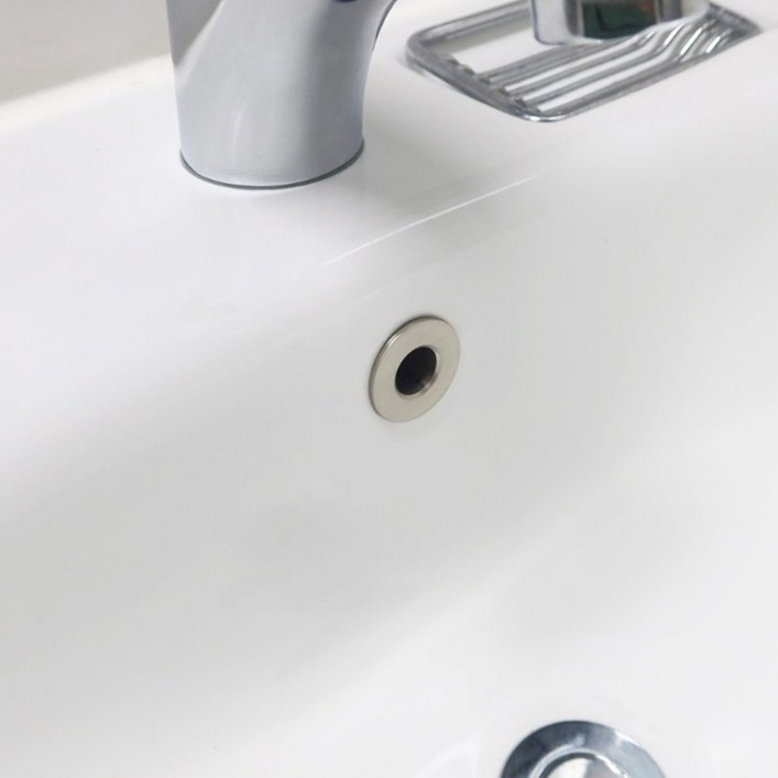 더블슬릿 니켈 SUS304 스텐레스 세면대 세면캡 오버플로우 마개 1+1 세면캡, 니켈(기본형) 실버