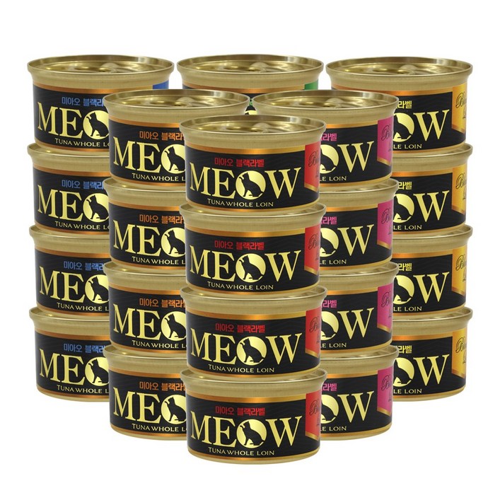 미아오 프리미엄 블랙라벨 참치 85g x24개 고양이캔 고양이간식, 85g, 24개