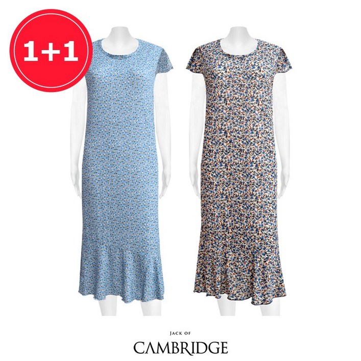 잭오브캠브릿지 여름 아이스 쿨 미세주름 캡원피스 2P