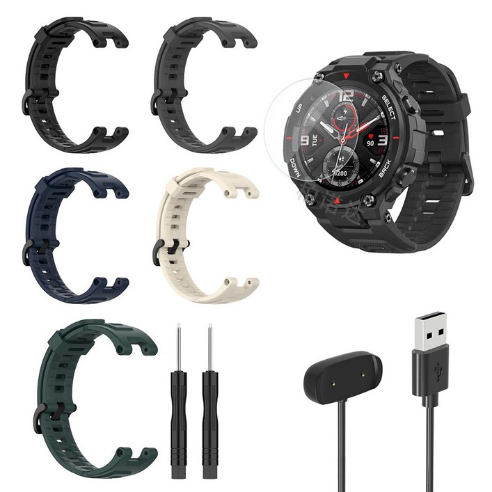 어메이즈핏 티렉스 프로 실리콘 스트랩 시계줄 보호필름 충전기 TREX PRO