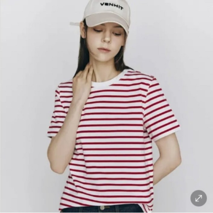 지오다노 여자 스트라이프 반팔 티셔츠 05325528 1870492