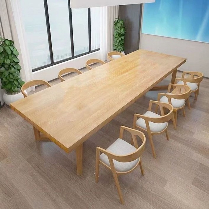 긴 테이블 카페 거실 원목 식탁 8인 대형 6인용 서재책상 스터디