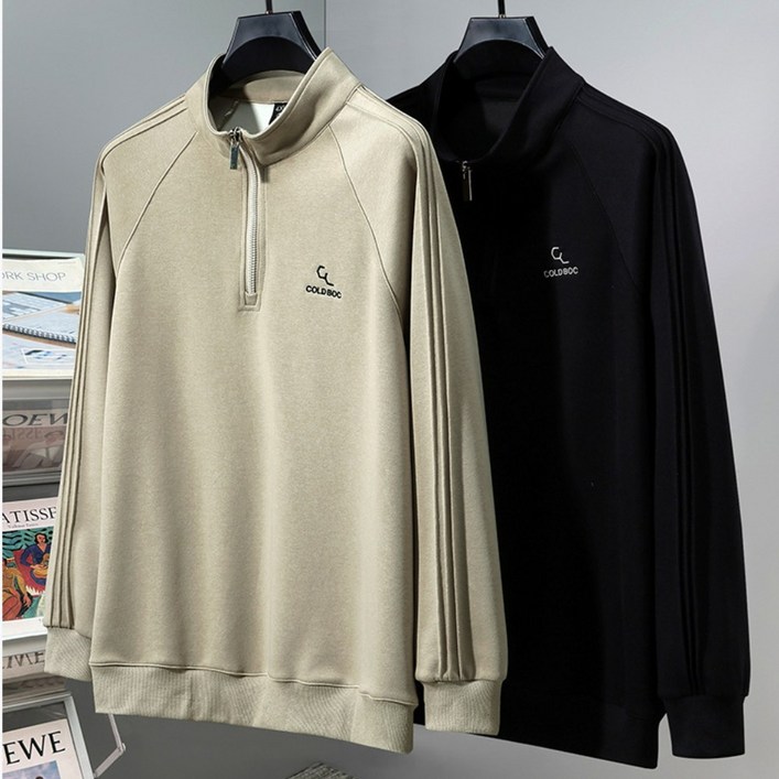 쥬엔리치 남자 빅사이즈 맨투맨 반집업 412XL 특양면 JR11