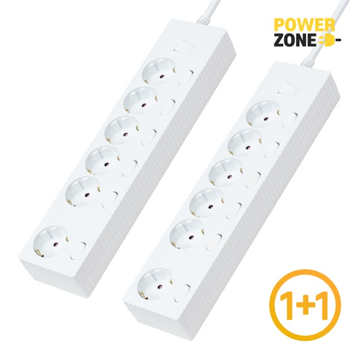 11 웨이브 멀티탭 개별 절전 스위치 6구 멀티콘센트 전기코드 50cm 1.5m 3m 5m 7m, 화이트, 7m