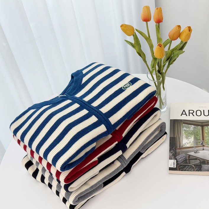 코스에그 단가라 여성 자수 니트 집업 가디건  jj0117