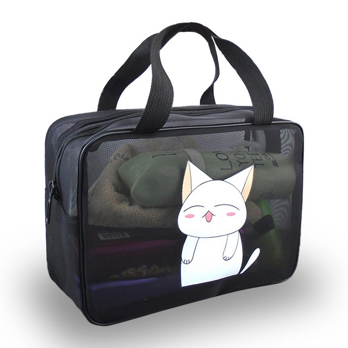 애니멀 라운드메쉬 목욕가방 물빠지는 목욕바구니 사우나 욕실용품 목욕탕