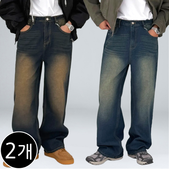 11 남자 청바지 빅사이즈 세미 와이드 데님 팬츠 64772