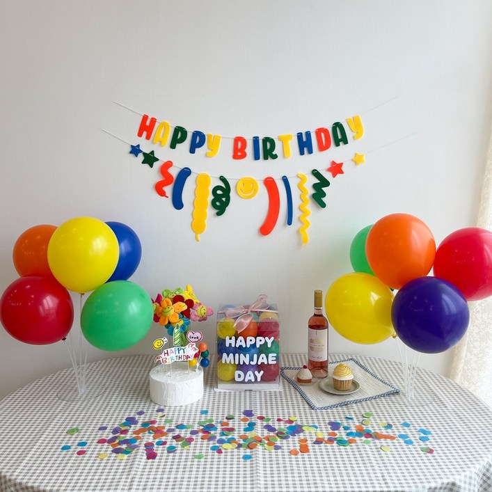 생일 파티 풍선 세트 풍선가랜드 스탠드 아기 천일 두돌 셀프 촬영 용품