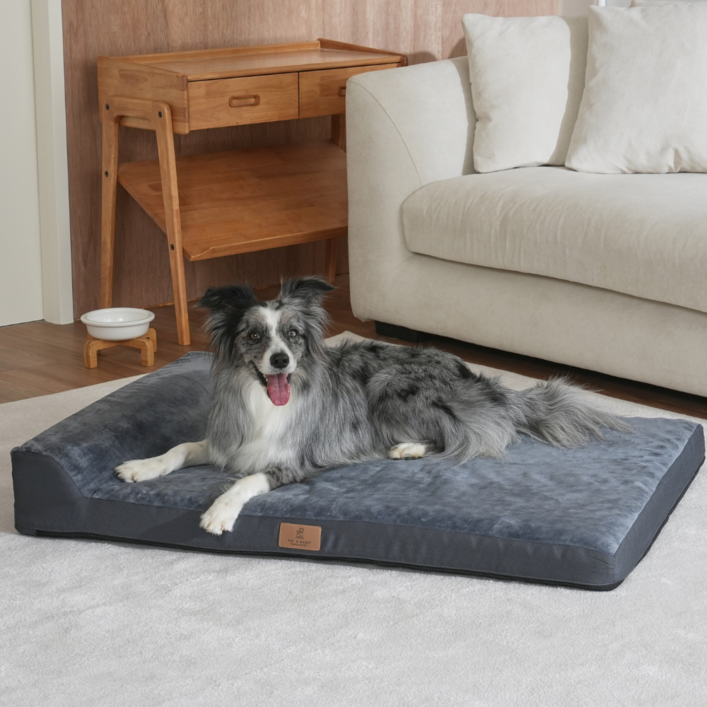 런레이더 대형견 강아지 베개 꿀잠 방석, 진그레이, 1개