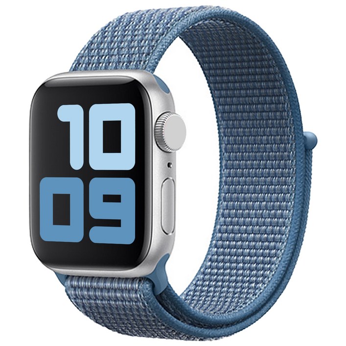 사라밴드 애플워치 호환 나일론 스포츠 벨크로핏 스트랩, 아이스 블루, 1개