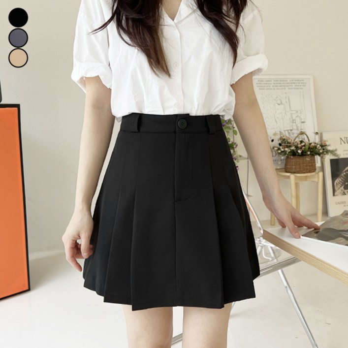 여리진 여성용 벨트포함 A라인 플리츠 미니스커트  벨트 세트 빅사이즈까지