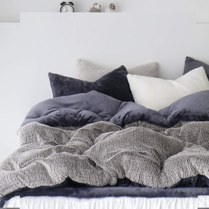 베이직톤 국내산 폴라베어 발염 극세사 이불 프리미엄 라셀 10mm 겨울이불 세트
