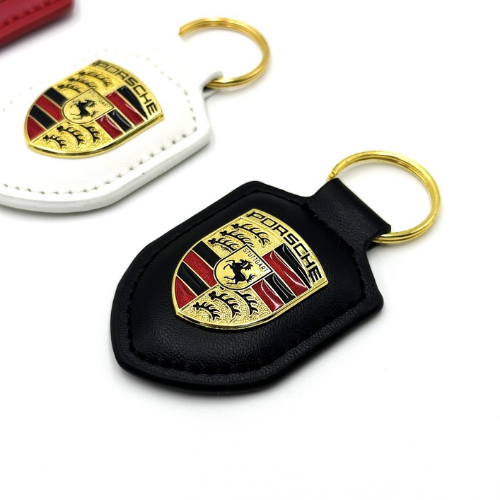 포르쉐 호환 최고급 가죽 키링 키홀더 방패키링 키체인 에테르넬 자체제작 상품 (포르쉐 키 호환 장착 가능) 고객커스텀 국내 각인 자체제작