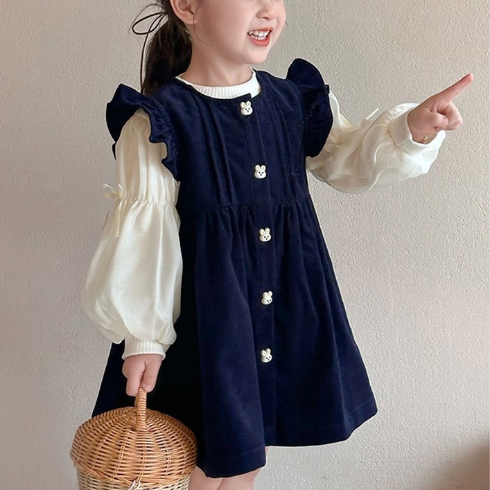 투에그 여아 골덴원피스블라우스 세트