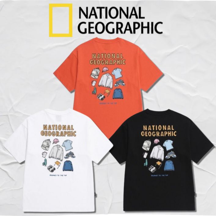 매장정품 내셔널지오그래픽 티셔츠 반팔 남여공용 25SS 세미오버핏 그래픽 코튼 폴리 라운드티 여름 상의