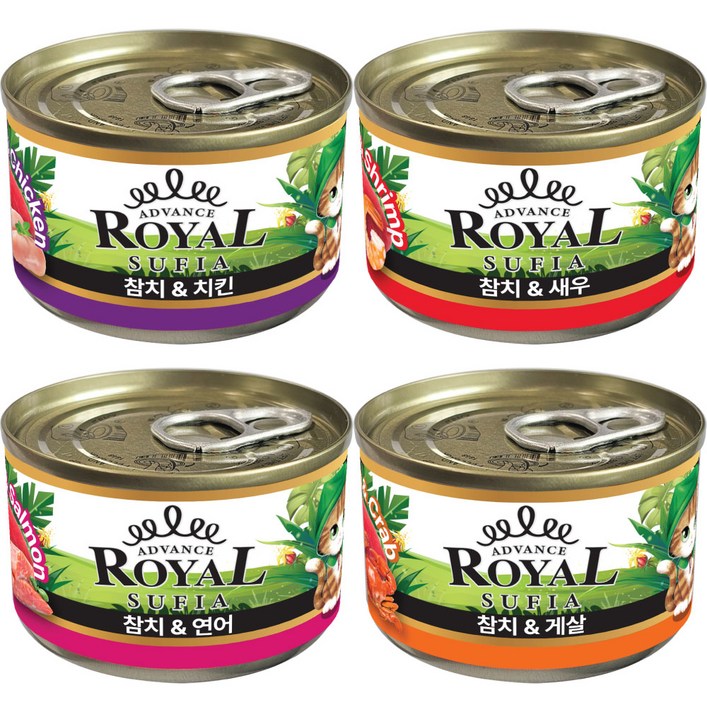 어드밴스 로얄 수피아 5종 170g x 96개입 고양이 캔 길냥이 통조림 간식, 96개, 170g, 콤보
