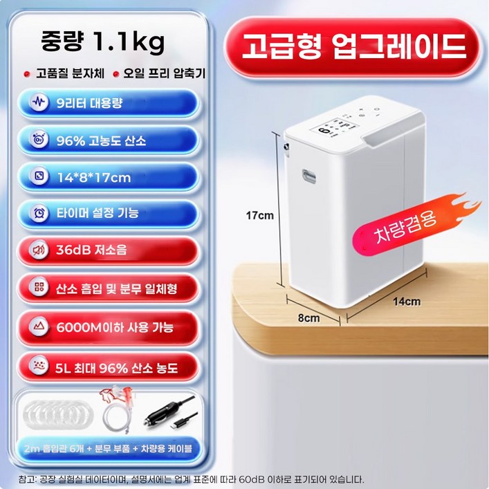 에어젠 휴대용 산소발생기 미니 가정용 차량용 고압 대용량 저소음 산소방 공기정화 노인 강아지 애견, 고급형 업그레이드