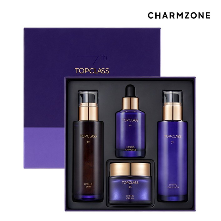 참존 탑클래스 7세대 NEW 리프팅 스킨케어 4종 선물세트 전용 고급 케이스(스킨+에멀전+앰플+크림)