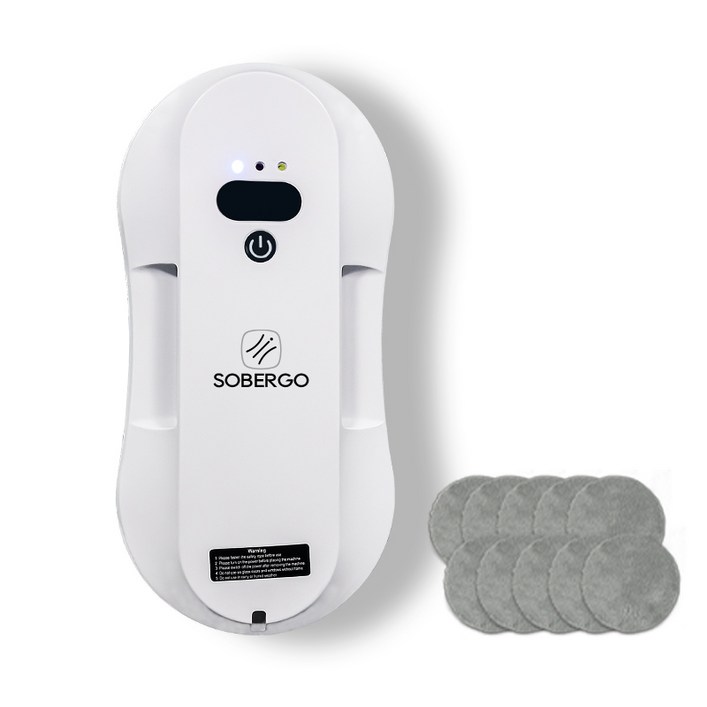 SOBERGO slim 6.2cm 유리창 로봇청소기, 화이트