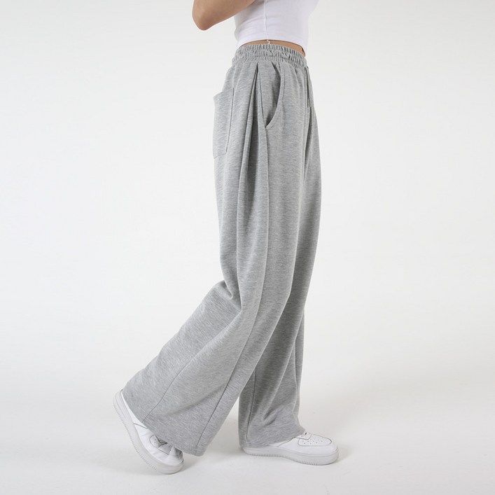 [오버나인] 여자 여성 특양면 옆턱 롱숏 와이드 트레이닝 팬츠