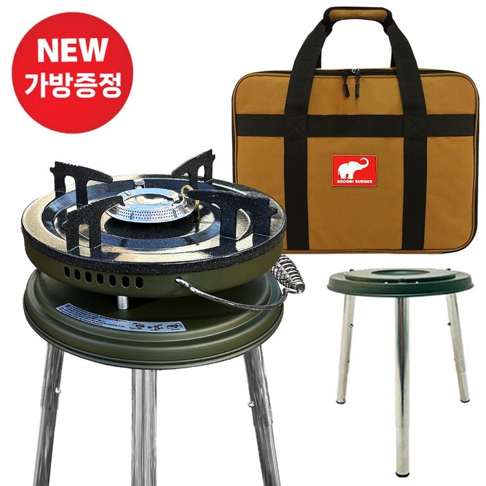 코돌이 이소가스버너 휴대용 버너 고화력 액출 캠핑 낚시 가방포함, 카키, 1개