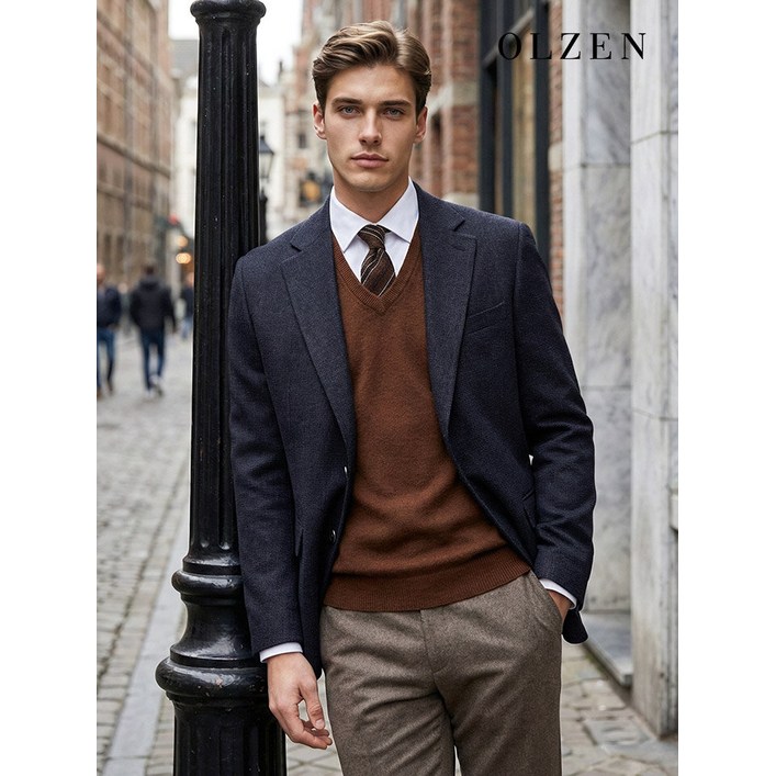 백화점 올젠 미니 하운드투스 패턴 자켓 ZOC4KG1312 251204