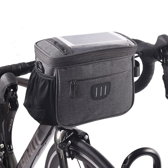 자전거 가방 핸들 가방 앞가방 어깨가방 자전거 가방 핸드백 반사 대용량 도로 자전거 스마트폰 수납 터치스크린, 짙은 회색 - 쇼핑앤샵