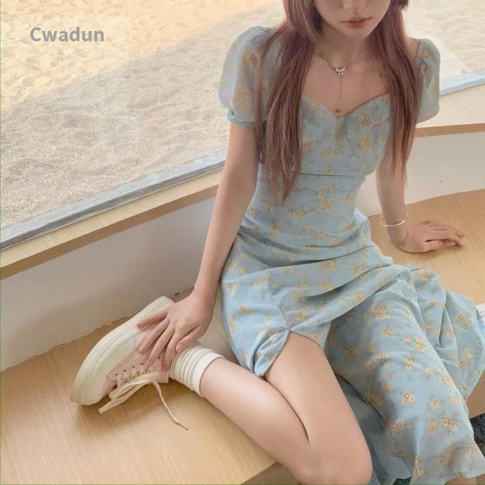 Cwadun 여자 여름 플라워 원피스 롱 Cwadun 여자 여름 플라워 원피스 롱