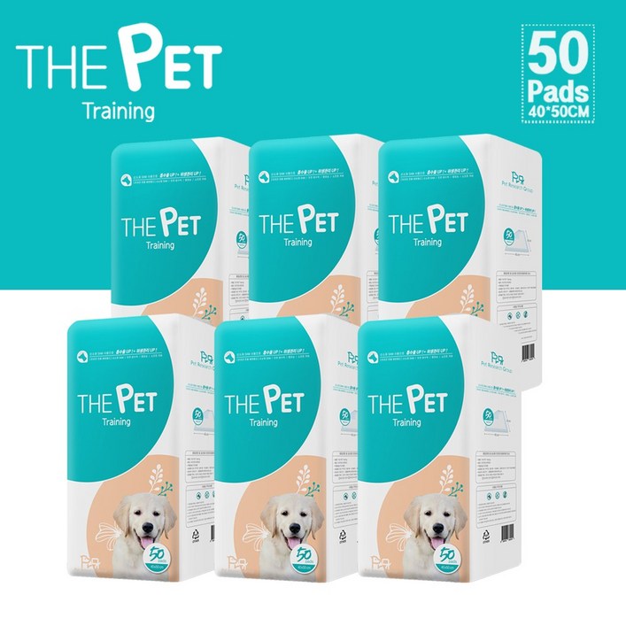 피알지 더펫패드 소형 50매 배변패드 무향, 6팩