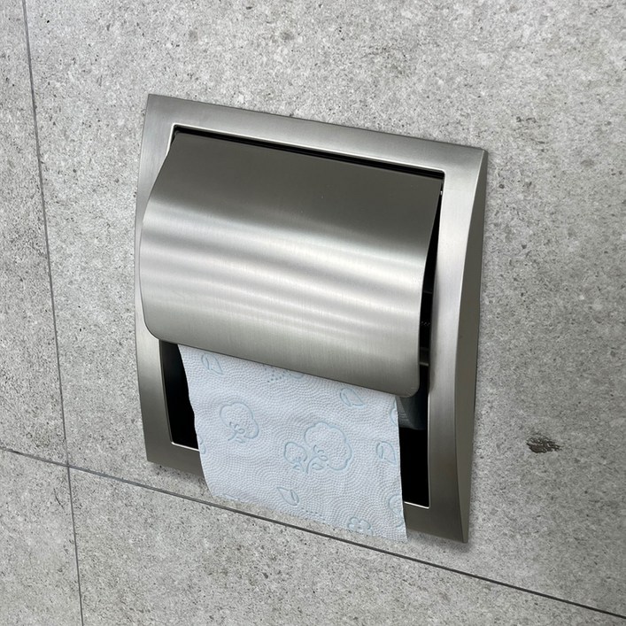 욕실 매립형 스텐 휴지걸이 니켈 무광실버 사틴 스테인레스 거치 트레이 화장실