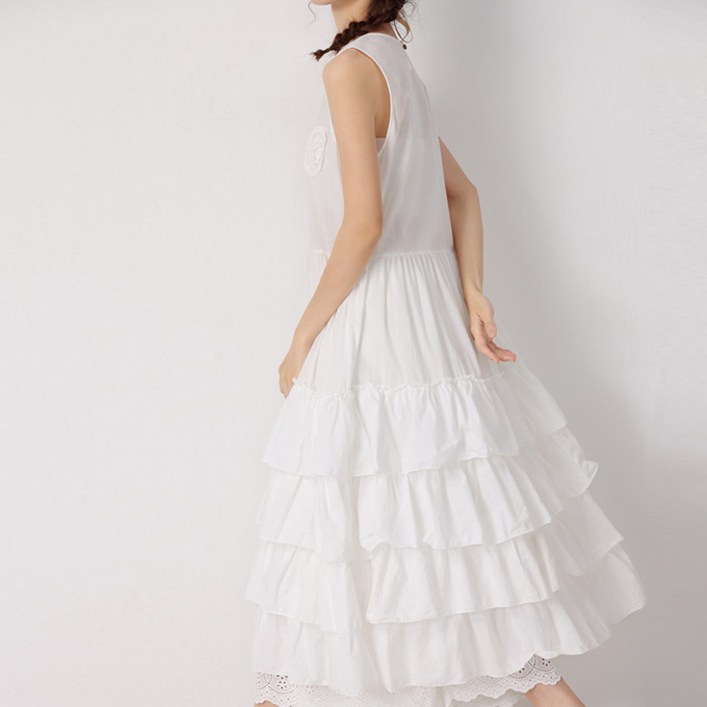 라디오스타일 엘디 프릴 민소매 티어드원피스 캉캉원피스