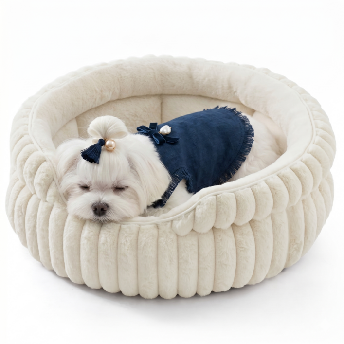 강아지 고양이 마약 방석 극세사 도넛 숨숨집 꿀잠 쿠션 미끄럼방지