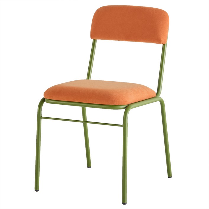 스테이인무드 베노띠체어 카페 식탁 인테리어 의자, 그린 바디패브릭 오렌지, 1개