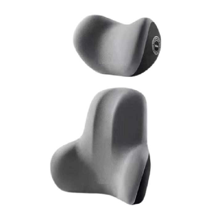 키넬오토 차량용 메모리폼 쿠션세트 목쿠션 요추쿠션, 1세트, 그레이