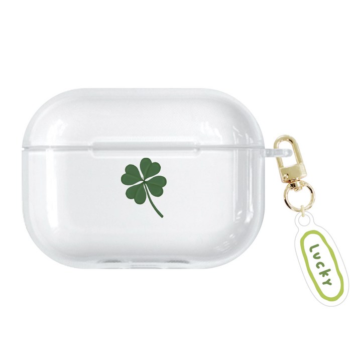 나인틴프라이데이 귀여운 네잎클로버 에어팟 버즈 케이스, 딥그린, 에어팟 프로
