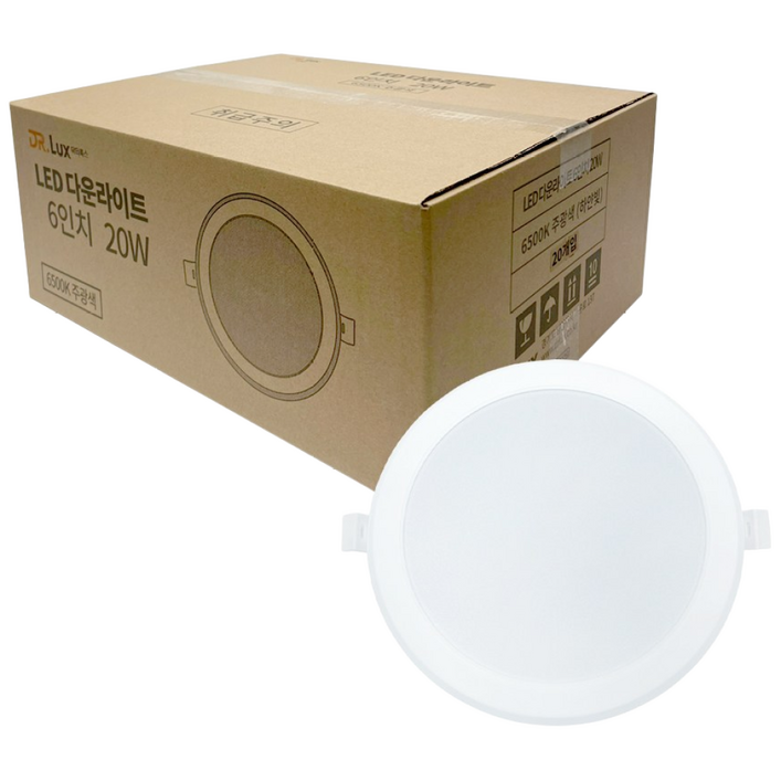 닥터룩스 LED 다운라이트 6인치 20W 방습형, 20개