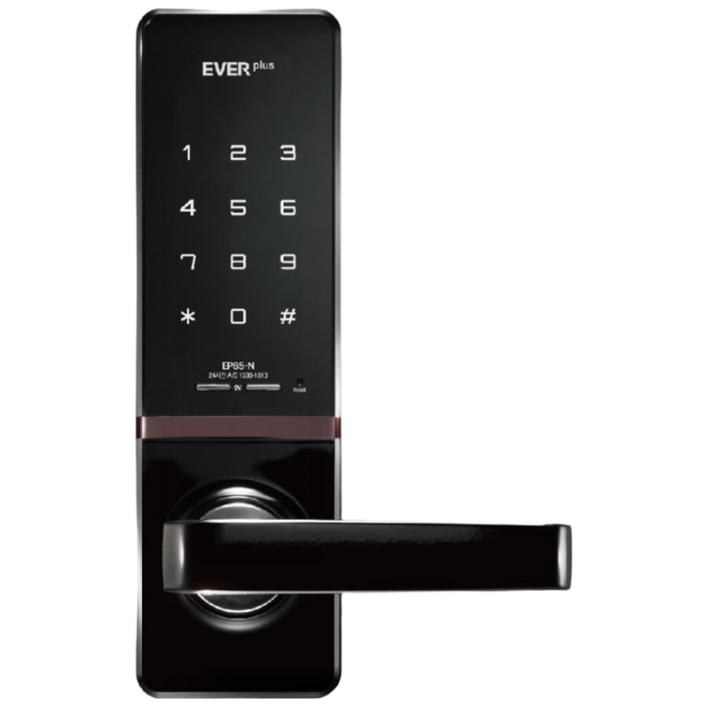 에버넷 무타공 도어락 현관 번호키 에버플러스 EP85 블랙 번호전용,카드