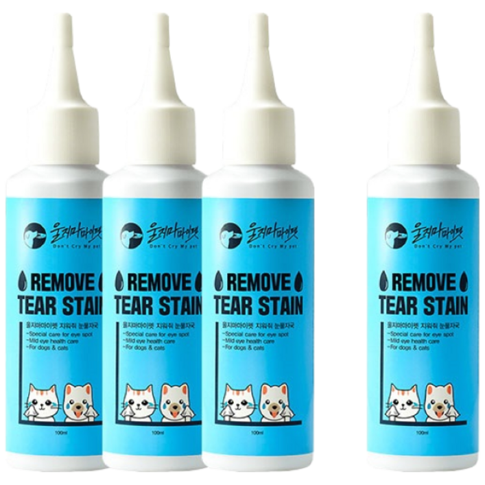 울지마마이펫 눈물자국냄새끝 지워줘눈물자국 31  강아지눈물자국 고양이눈물자국 강아지눈꼽 고양이눈꼽 강아지눈물 고양이눈물, 4개
