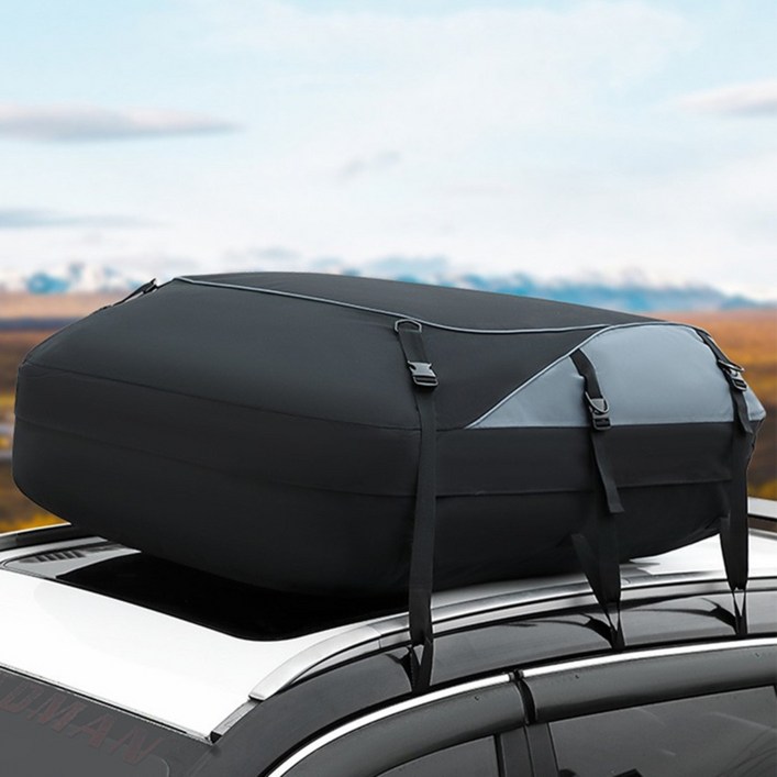 포령트레이드 차량용 방수 루프백 캠핑용 외출용 대용량 루프박스, 1세트, 블랙