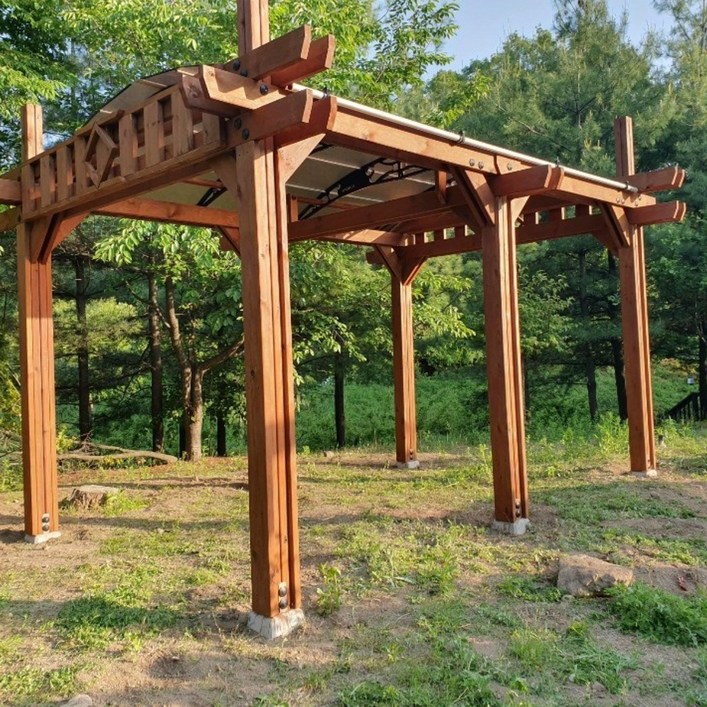 정자 파고라 쉼터 썬룸 sj-x1 테라스 캐노피 오두막 원두막 휴게실 부스, 티크