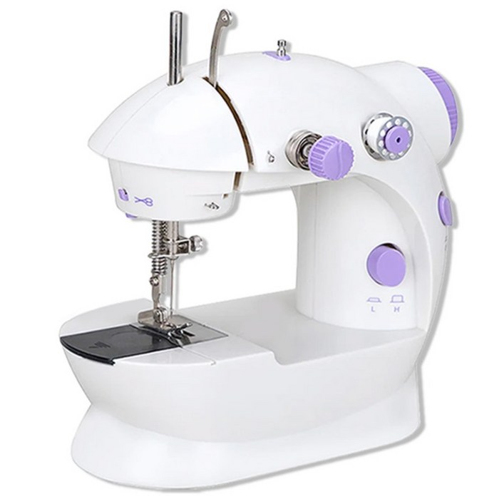[미리내티씨] 미싱맘 꼬매지오 39종 풀구성(어댑터.연장테이블 포함) 미니 미싱기 가정용 셀프수선 미싱 제봉기 제봉틀 유무선겸용, 화이트/퍼플, 미싱맘 꼬매지오 풀세트