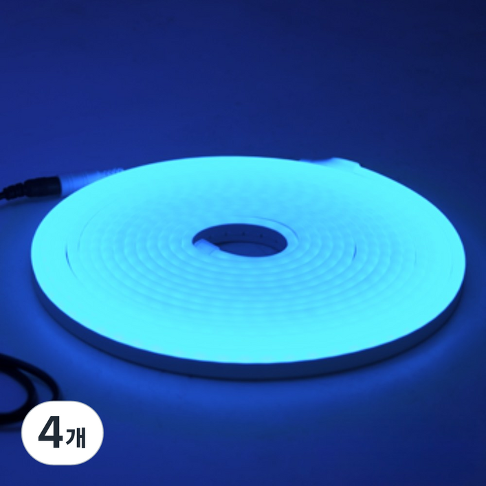 원그리드 USB 네온플렉스 LED 바 스트립 줄조명 5m DC 5V, 4개, 아이스블루