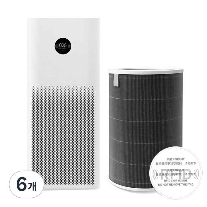 샤오미 미에어 4 프로 스마트 공기청정기 호환 필터 ACM15SC, 6개, 미에어4 PRO