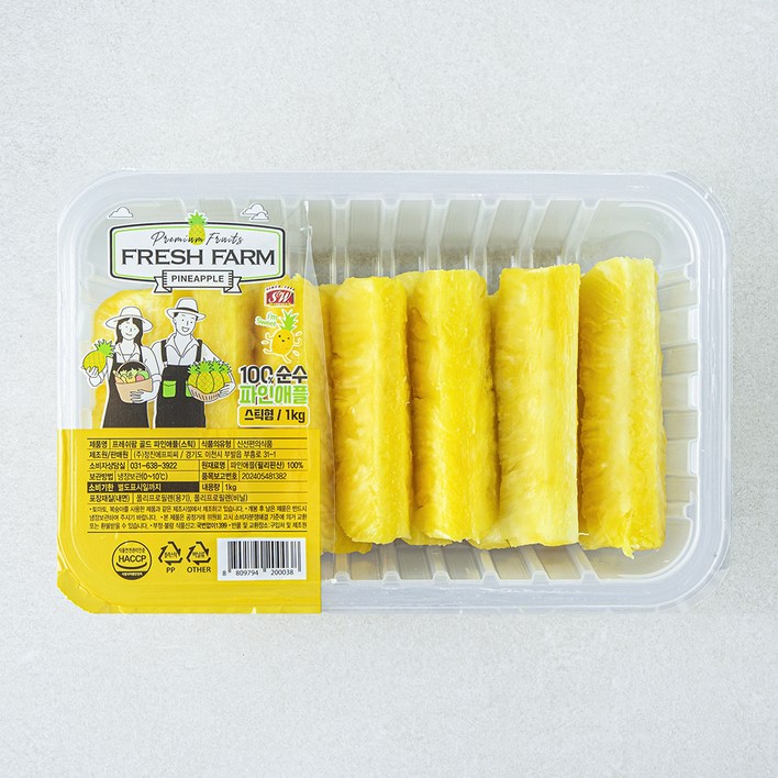 프레쉬팜 골드 파인애플 스틱, 1kg, 1개