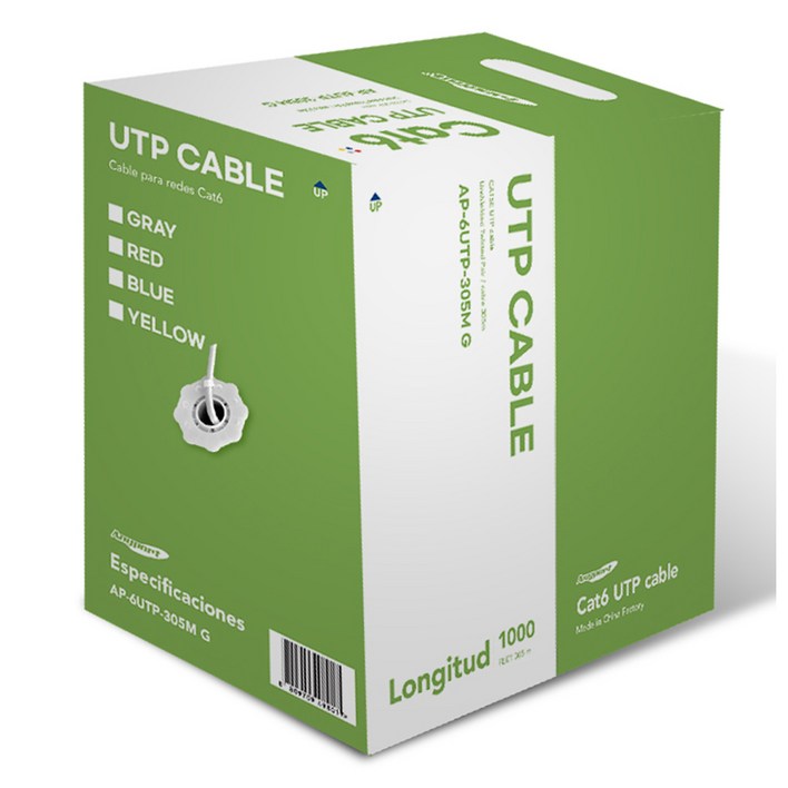 애니포트 Category 6 UTP 랜케이블, 그레이, 1개, 305m