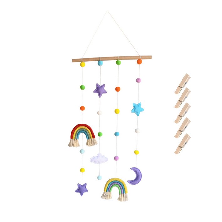 비솔 무지개 월행잉 사진 수납 정리대  집게 5p