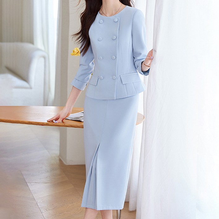 페이퍼먼츠 더블버튼 슬림 프리미엄 스커트 정장세트 23066 페이퍼먼츠 더블버튼 슬림 프리미엄 스커트 정장세트 23066